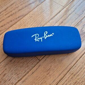 Ray-Ban Sunglasses Eyeglasses Case Blue Hard Shell Red Felt Lined